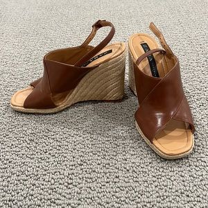 ZARA BROWN LEATHER PUMPS-size 7 (38)